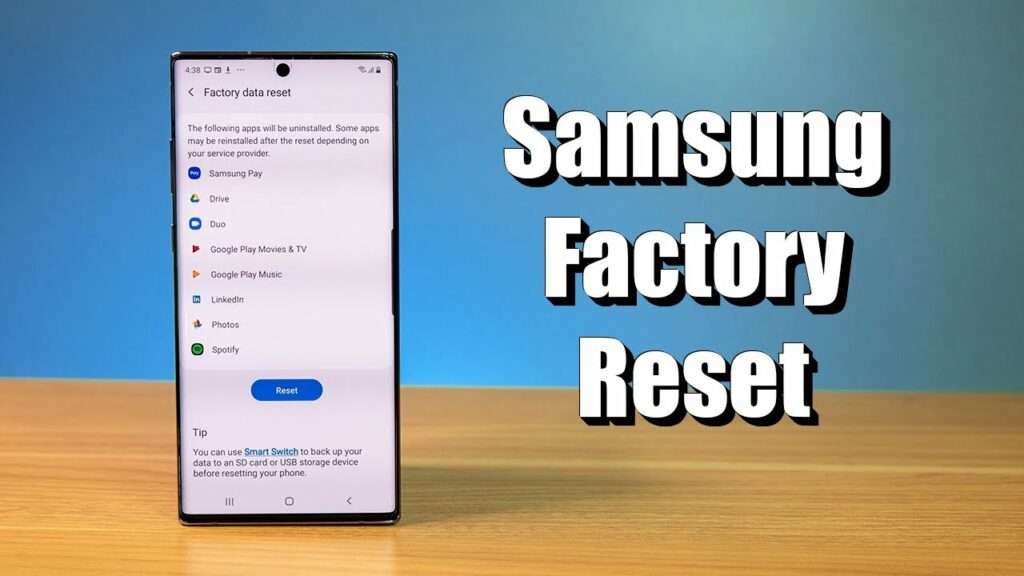 how to factory reset samsung without password